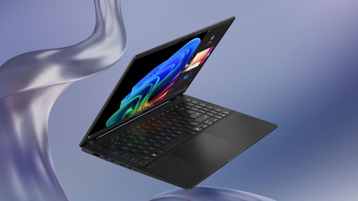 Image showing a render of ASUS Vivobook S 15 Copilot+ PC in back.