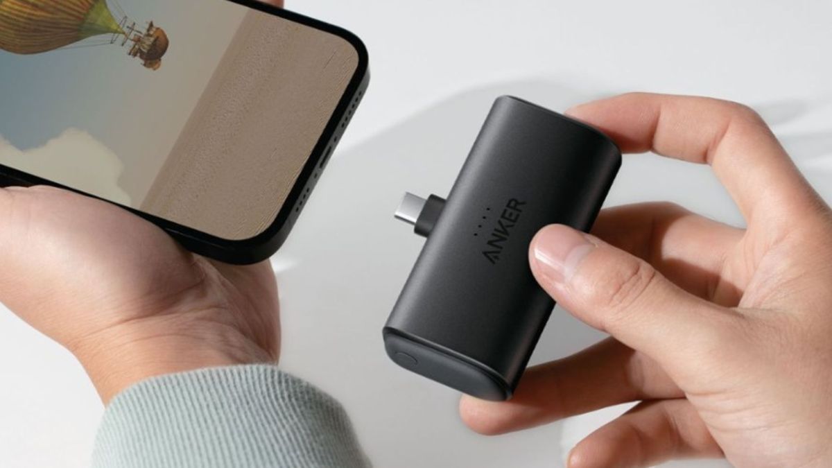 Anker 5,000mAh Nano Power bank in black.