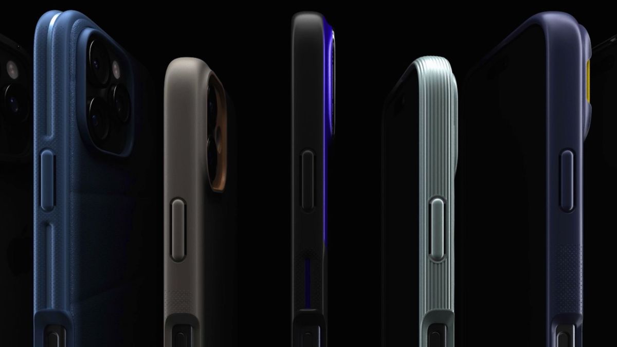 Image showing a lineup of iPhone 16 series phone wearing Caseology's cases.