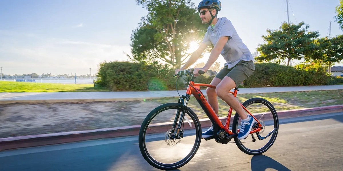 a man riding a bicycle