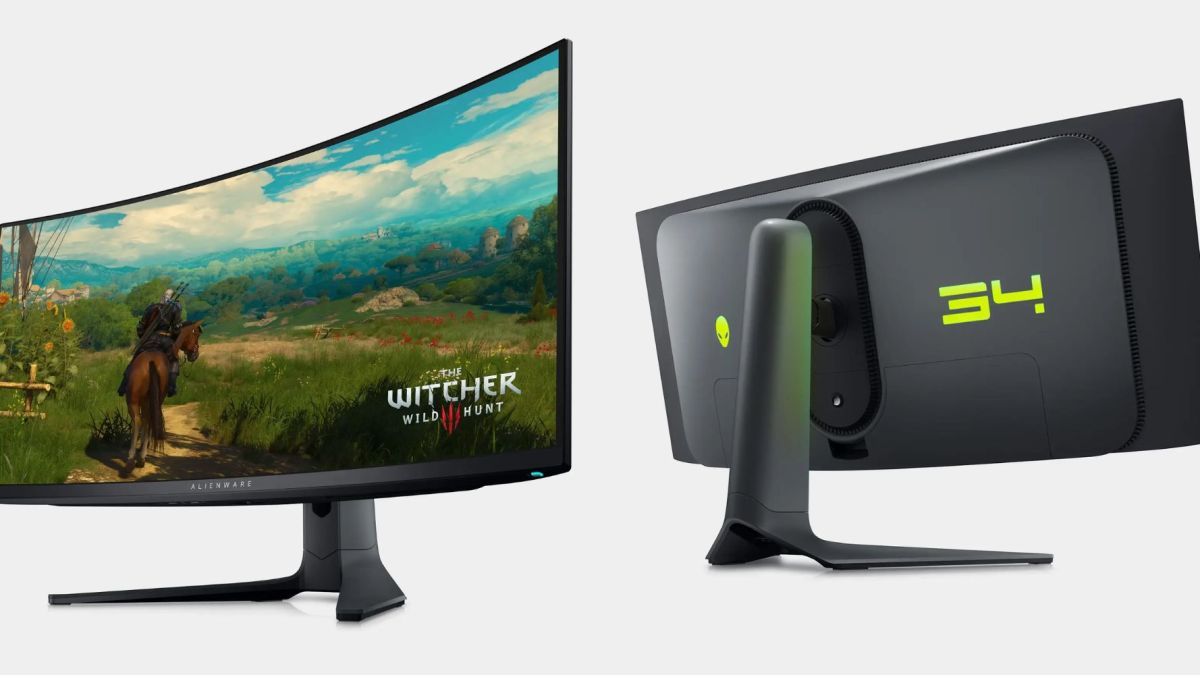 Image showing renders of Alienware's AW3423DWF gaming monitor.