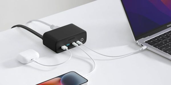 Image showing Anker's 525 7-in-1 charging station in black.