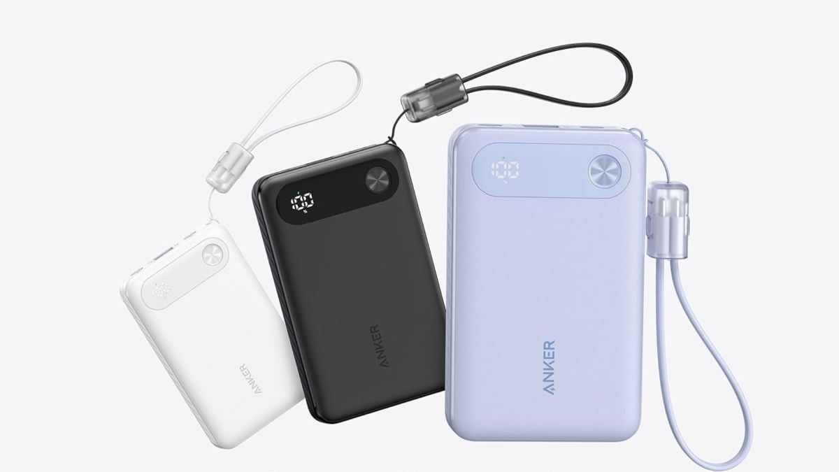 Image showing a render of Anker 10,000mAh power bank with USB-C cable.