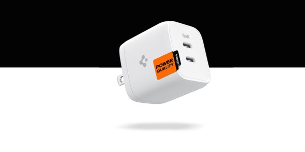 Image showing a render of Spigen's 45W USB-C charger.