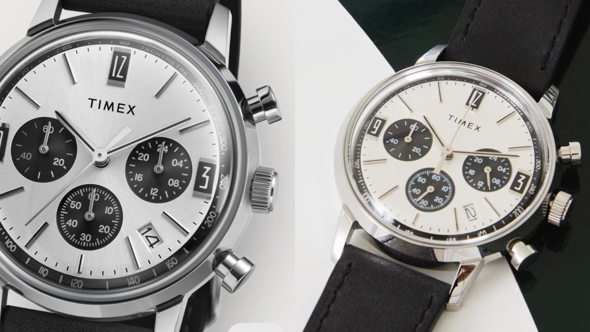 Image showing renders of Timex Marlin 40mm watch in silver.