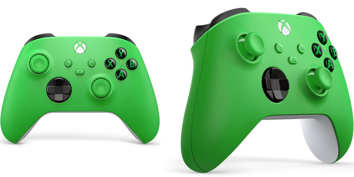 Image showing renders of Xbox controller in Velocity Green.