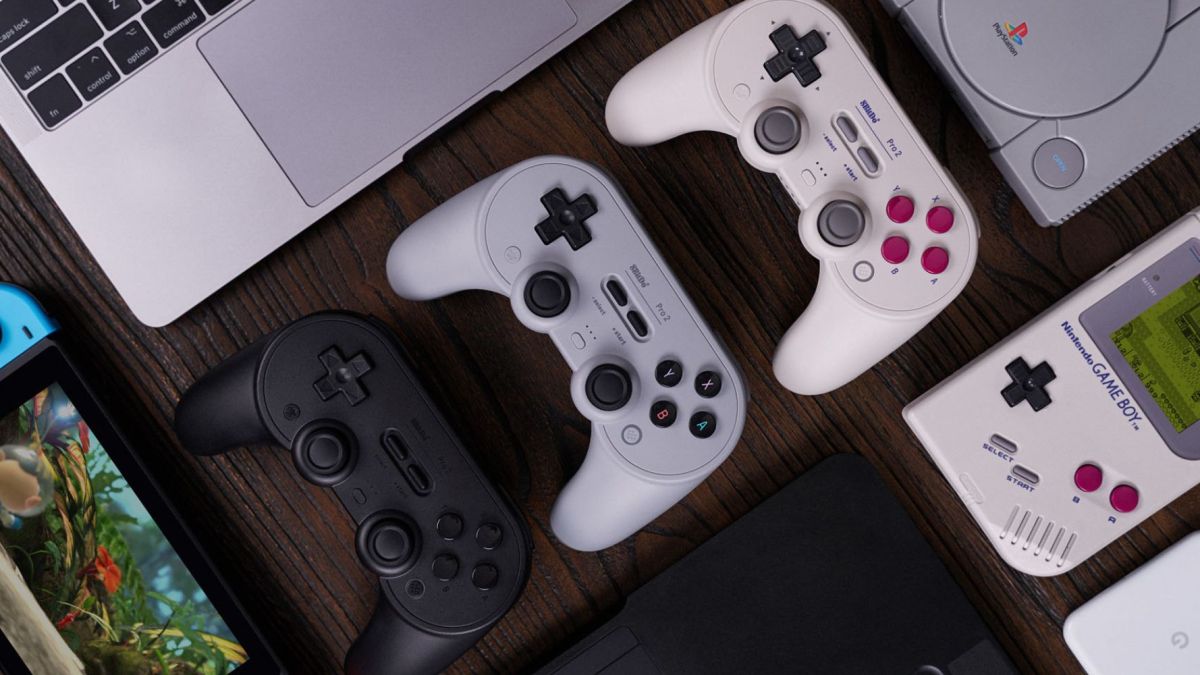 Image showing a render of 8Bitdo Pro 2 wireless controllers.