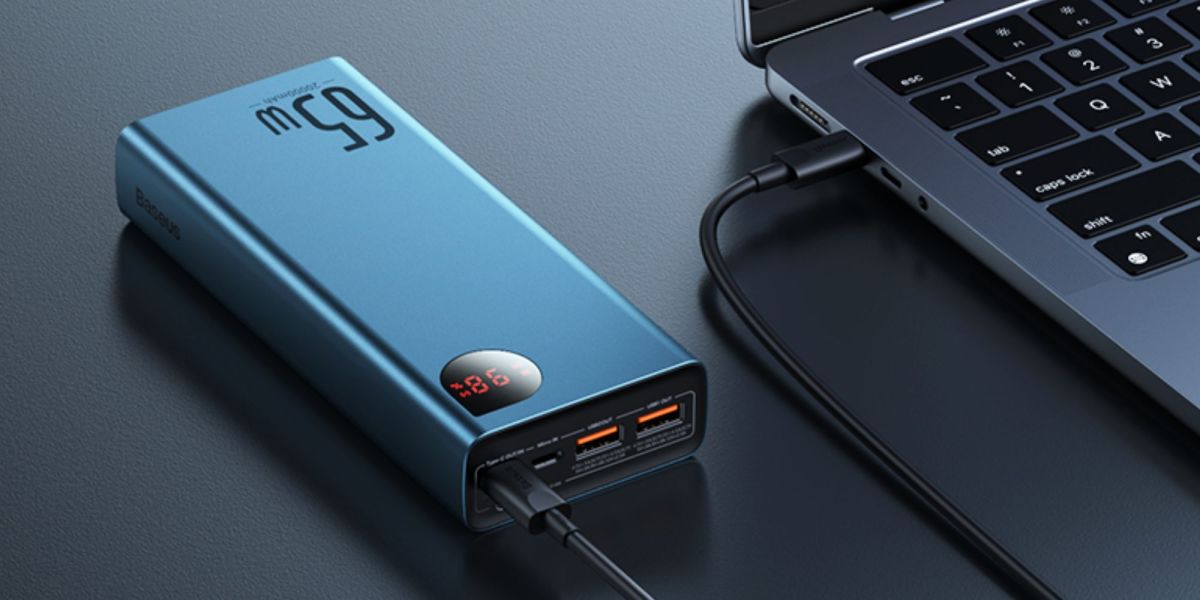 Image showing Baseus' 20,000mAh 65W 4-port power bank.