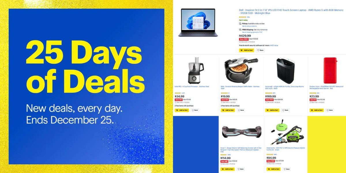 Image showing Best Buy's 25 Days of Deals offers.