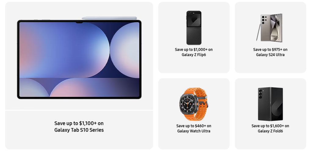 Samsung Cyber Monday deals lineup.