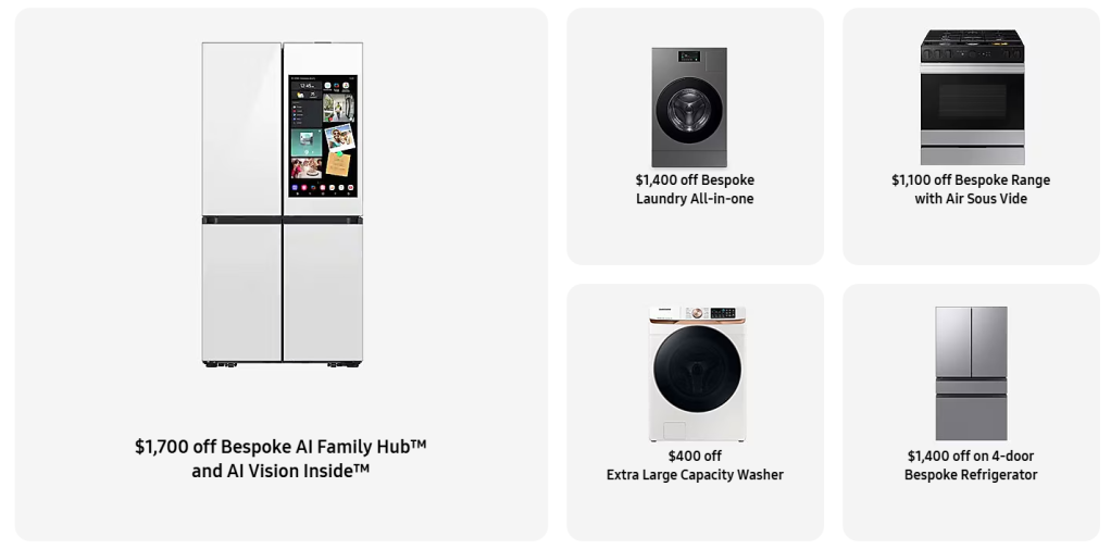 Samsung Cyber Monday deals lineup.