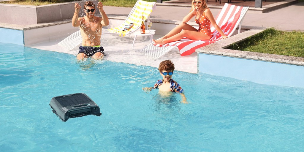 a group of people in a pool