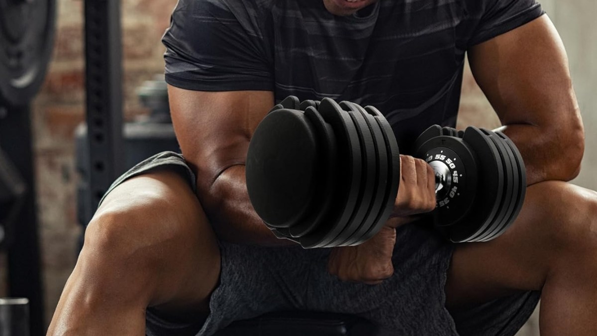 a man lifting weights