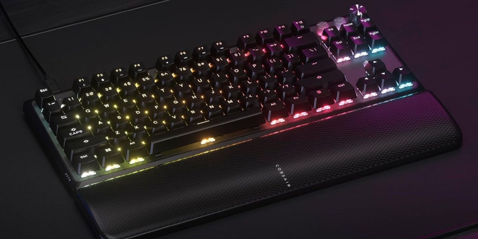 Image showing a render of Corsair's K70 PRO RGB TKL.
