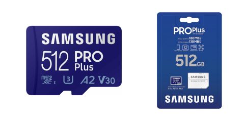 Samsung 512GB Pro Plus microSD card.