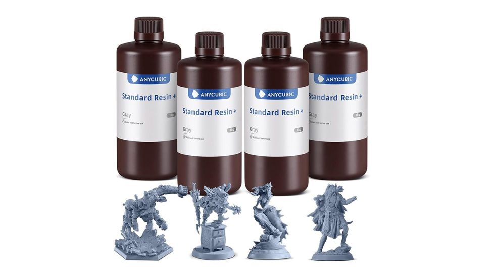 A group of brown bottles with white labels next to a group of statues