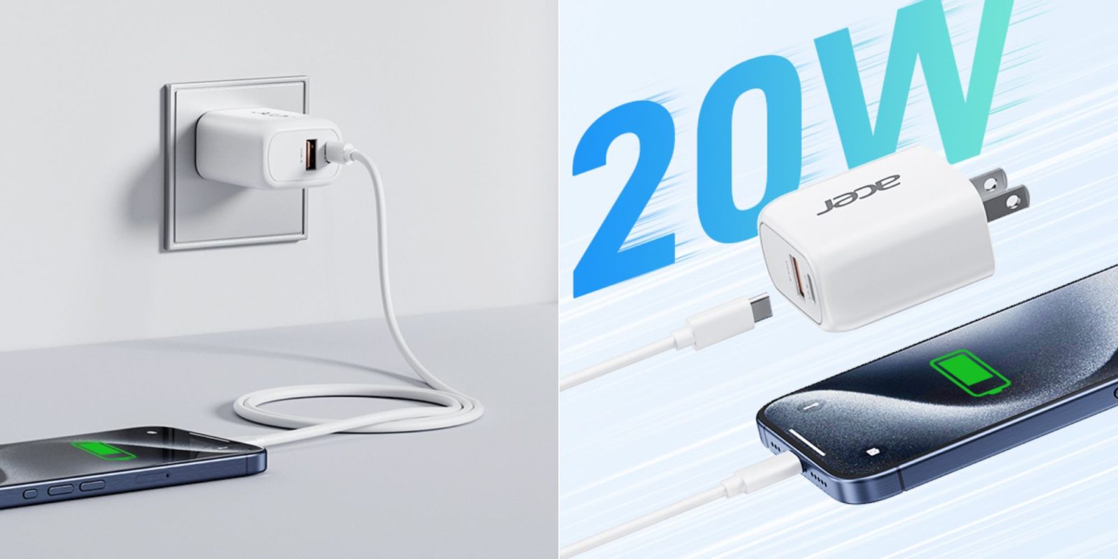 Image showing renders of Acer's 2-port chargers.