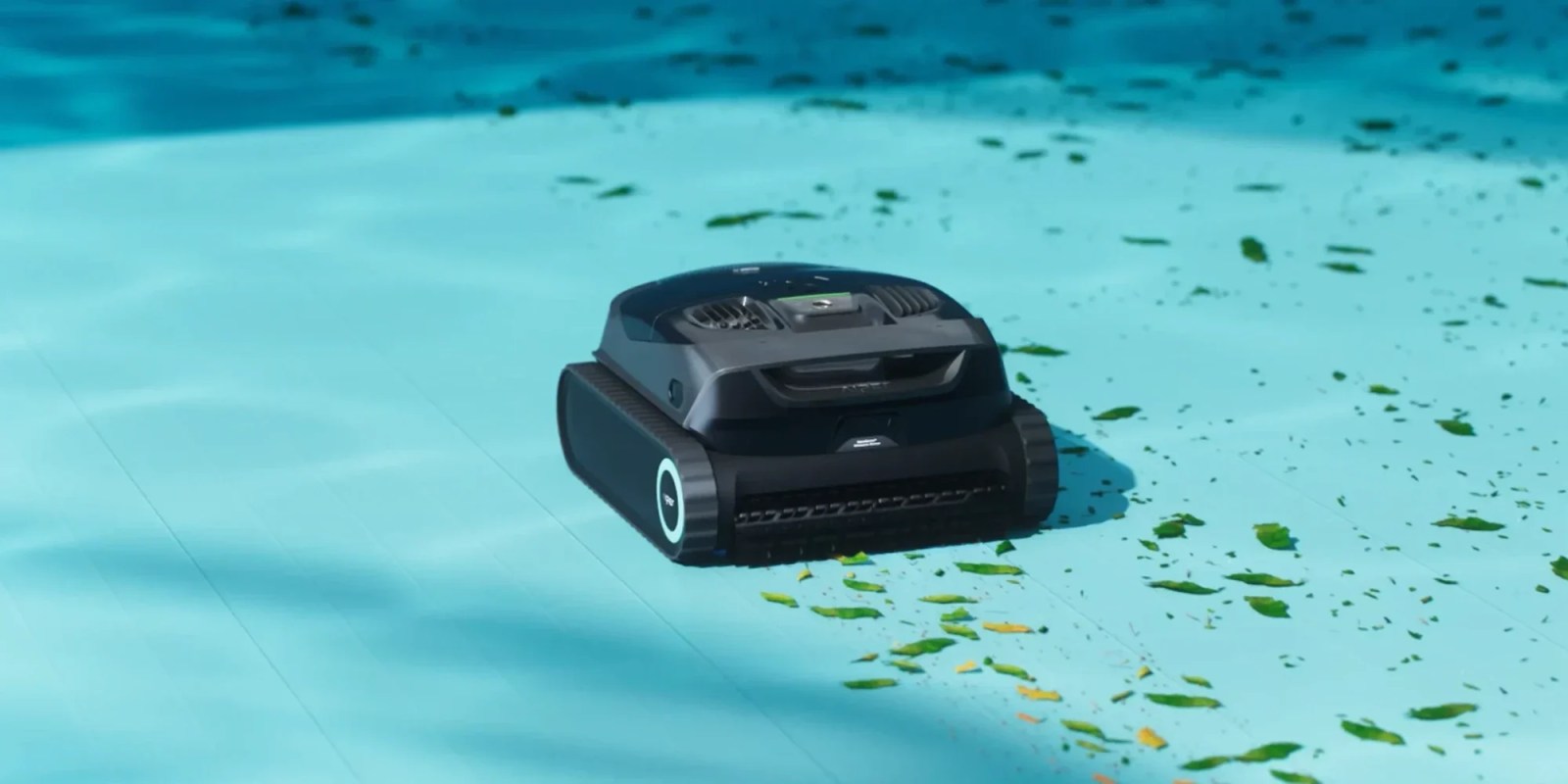 A robotic vacuum cleaner on the ground