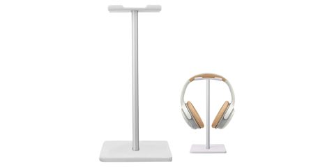 A pair of headphones on a stand