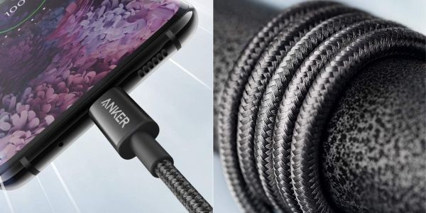 Image showing a render of Anker's black USB-C braided cable.