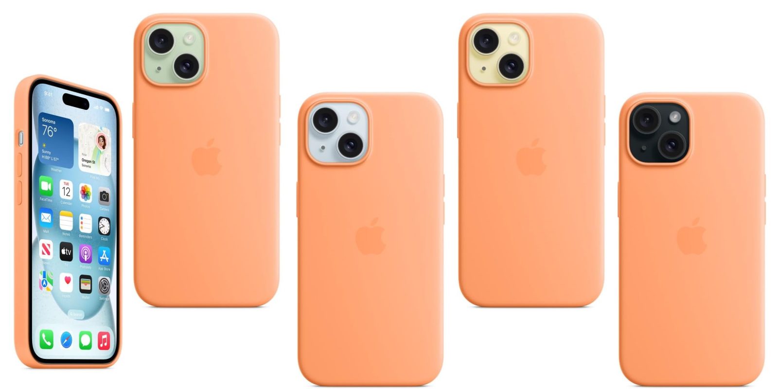 A group of cell phones with multiple cameras