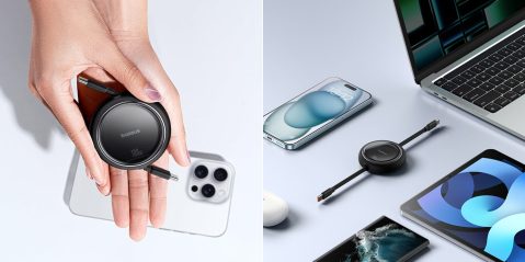 Image showing renders of Baseus' 100W retractable USB-C cables.