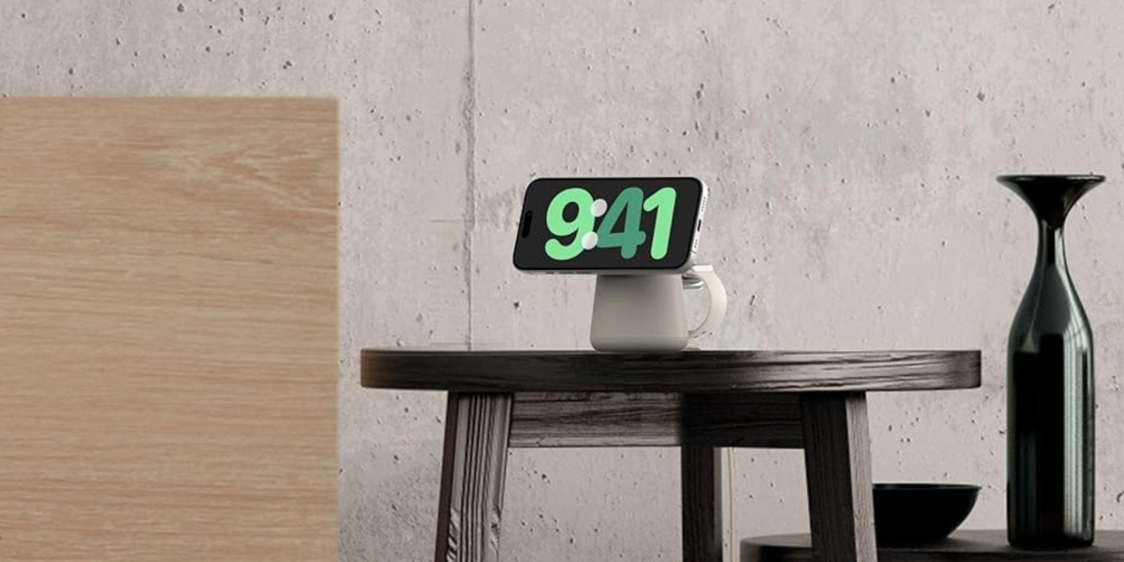 Image showing a render of Belkin's 2-in-1 BoostCharge Pro Magsafe dock.