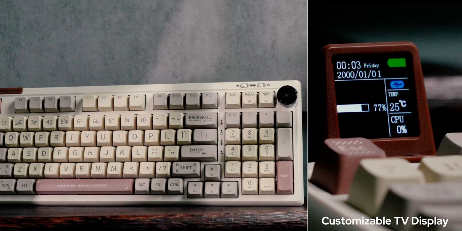 Image showing renders of Epomaker's RT100 full-sized keyboard.