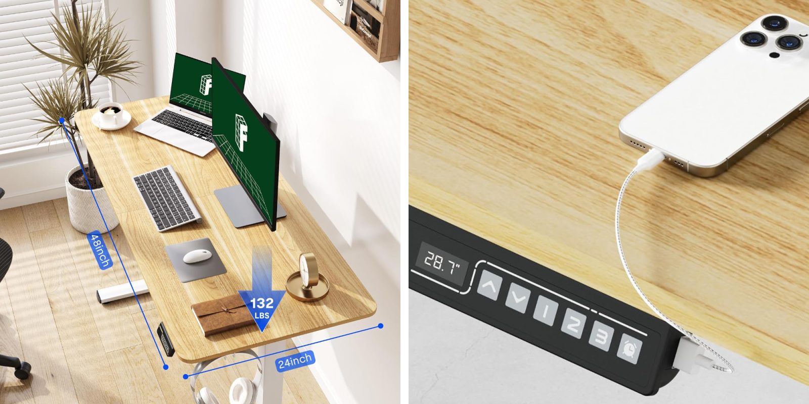 A computer on a desk