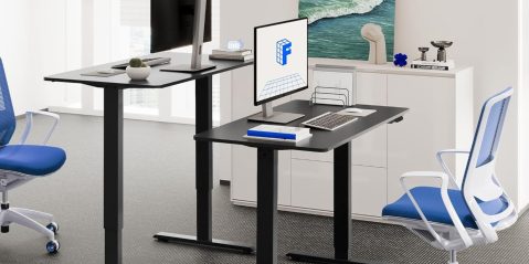 A computer on a desk