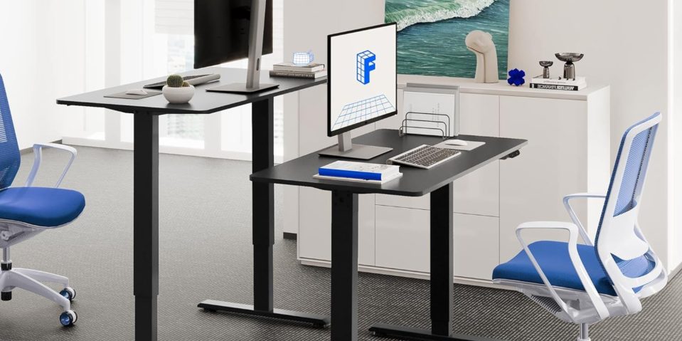 A computer on a desk