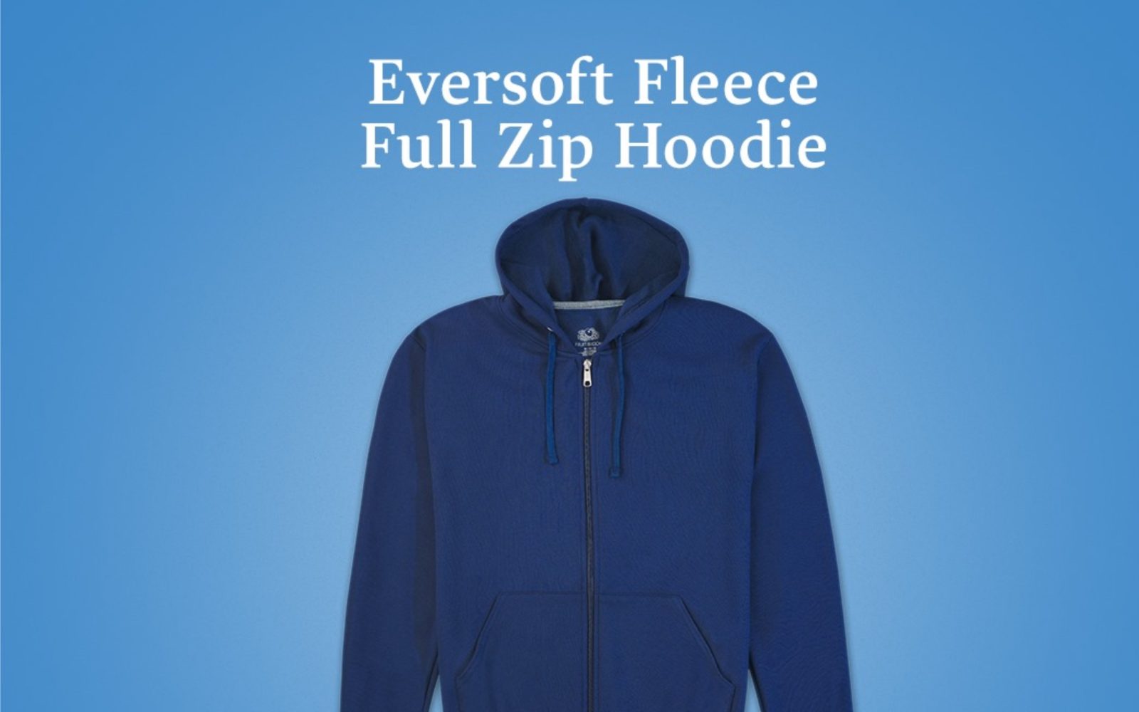 A blue jacket with a zipper