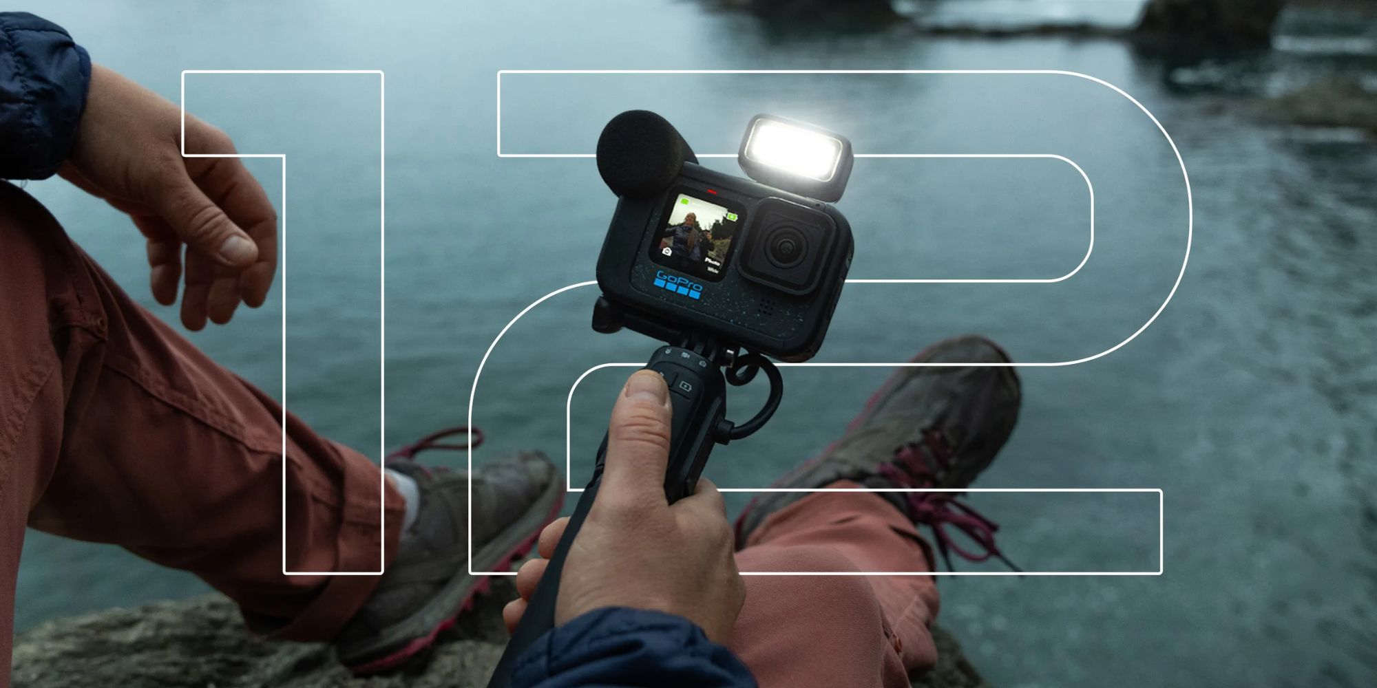 Image showing a person holding GoPro's HERO 12 Black action camera.