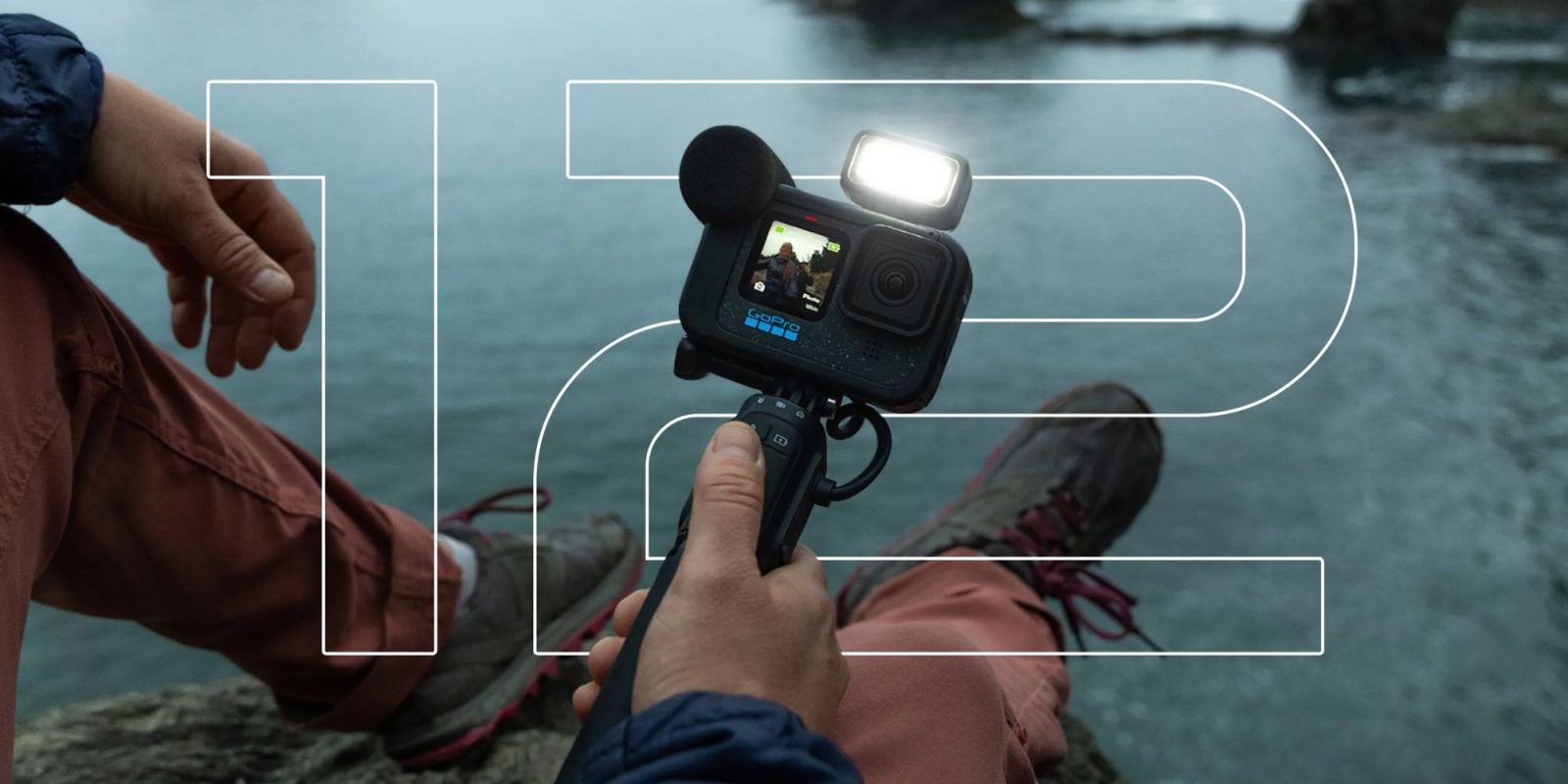 Image showing a person holding GoPro's HERO 12 Black action camera.