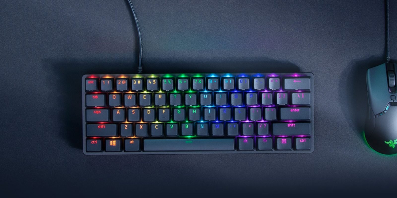Image showing Razer's Hunstman Mini keyboard on a desk.