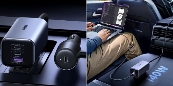 Image showing renders of UGREEN's 150W USB-C car charger.