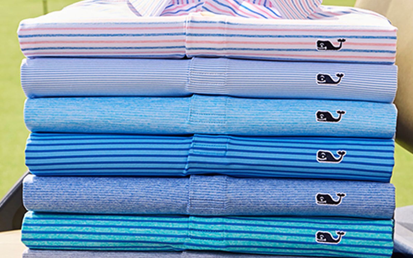 A stack of folded shirts