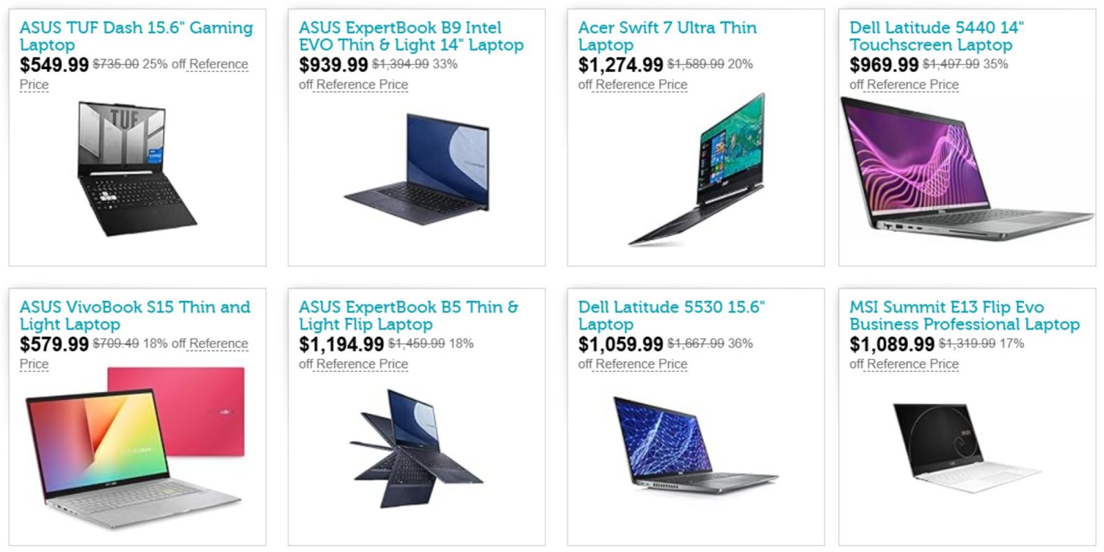 Image showing listings of the laptop in sale on Woot.
