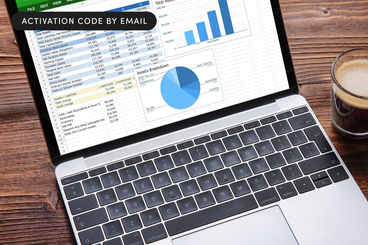 A laptop with a graph on the screen
