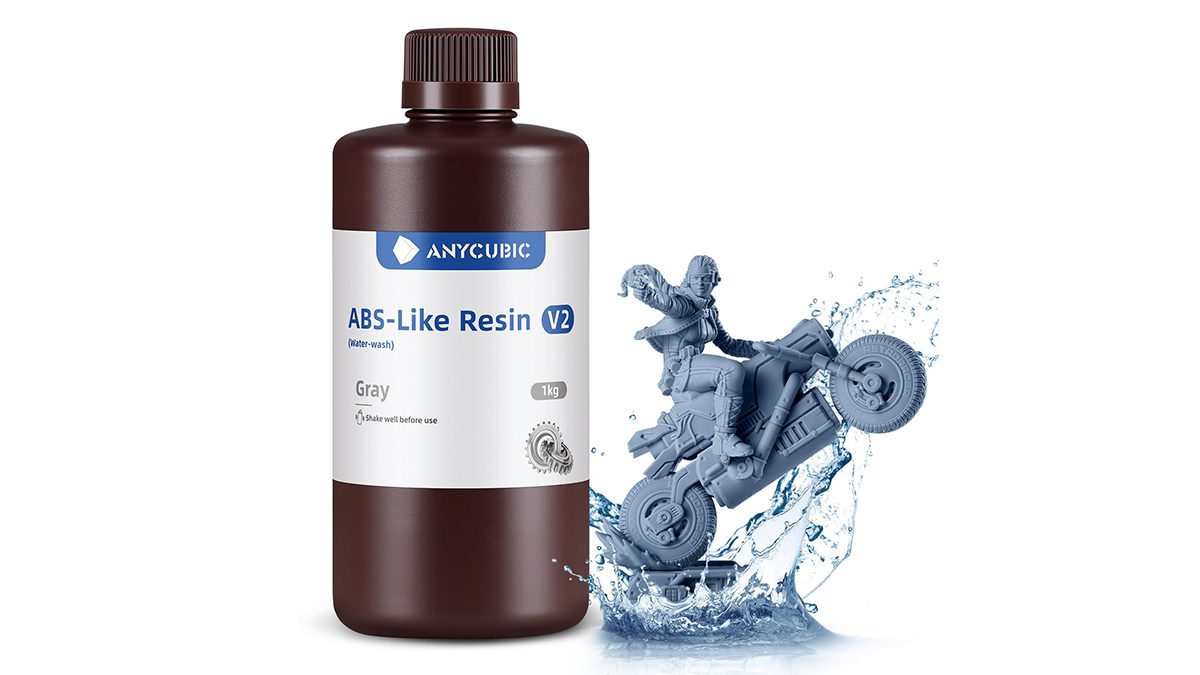 A plastic toy figure on a motorcycle splashing water