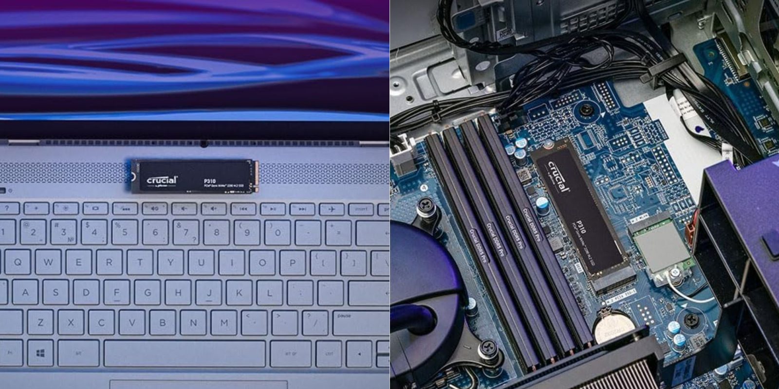 Image showing renders of Crucial's P310 Gen 4 M.2 internal SSD.