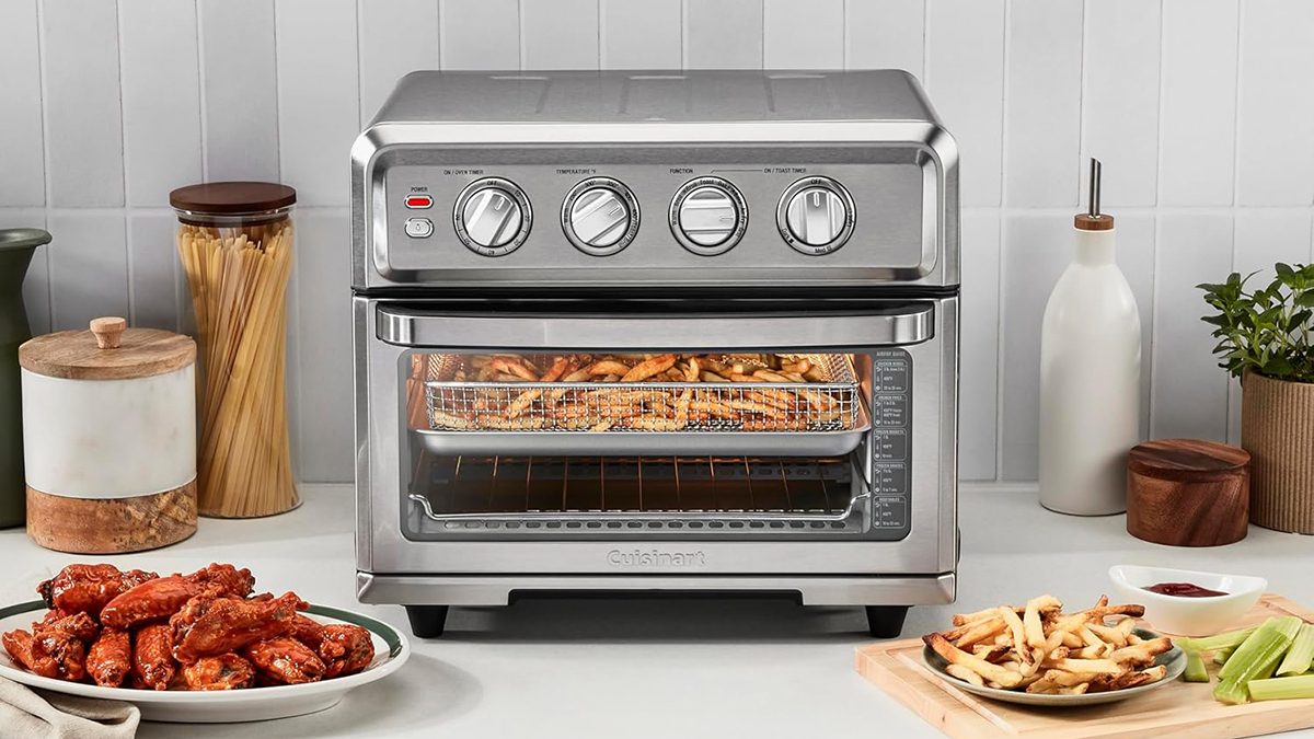 A food in a toaster oven