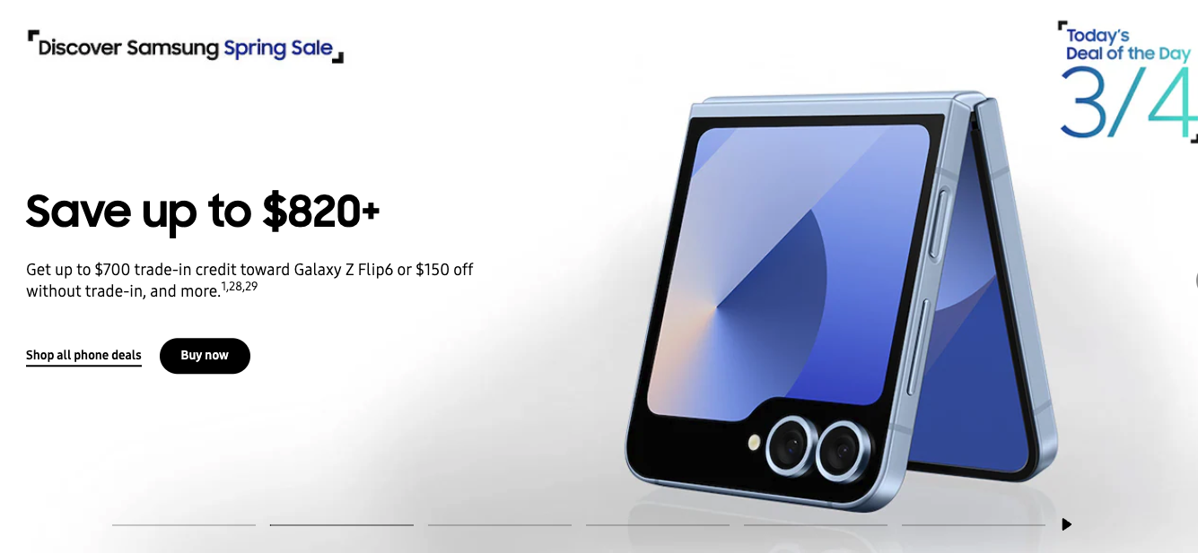 Um telefone celular com uma tela e um preço