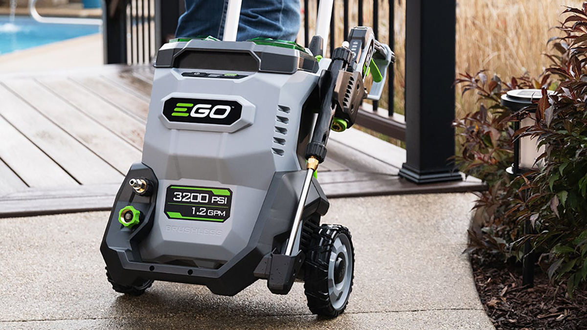 A person riding a machine