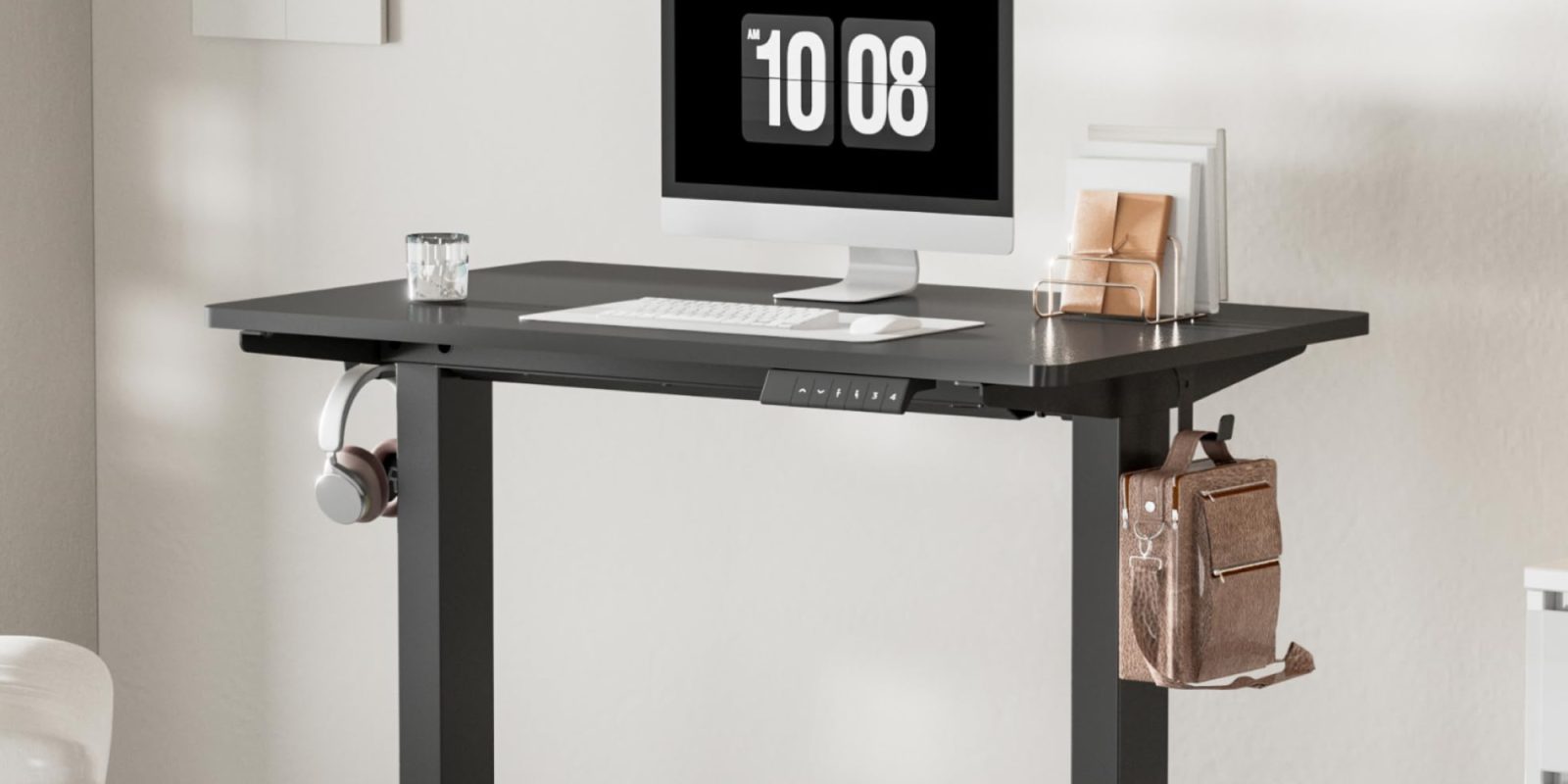 A computer on a desk