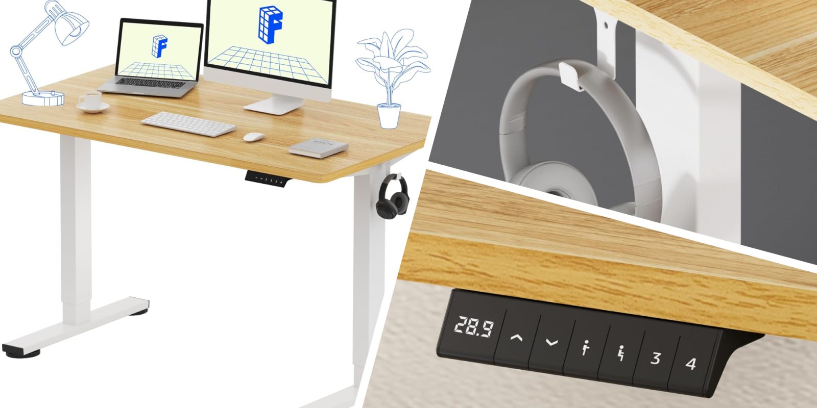 A computer on a desk