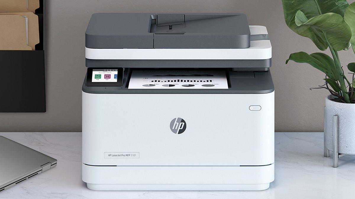A white and grey printer