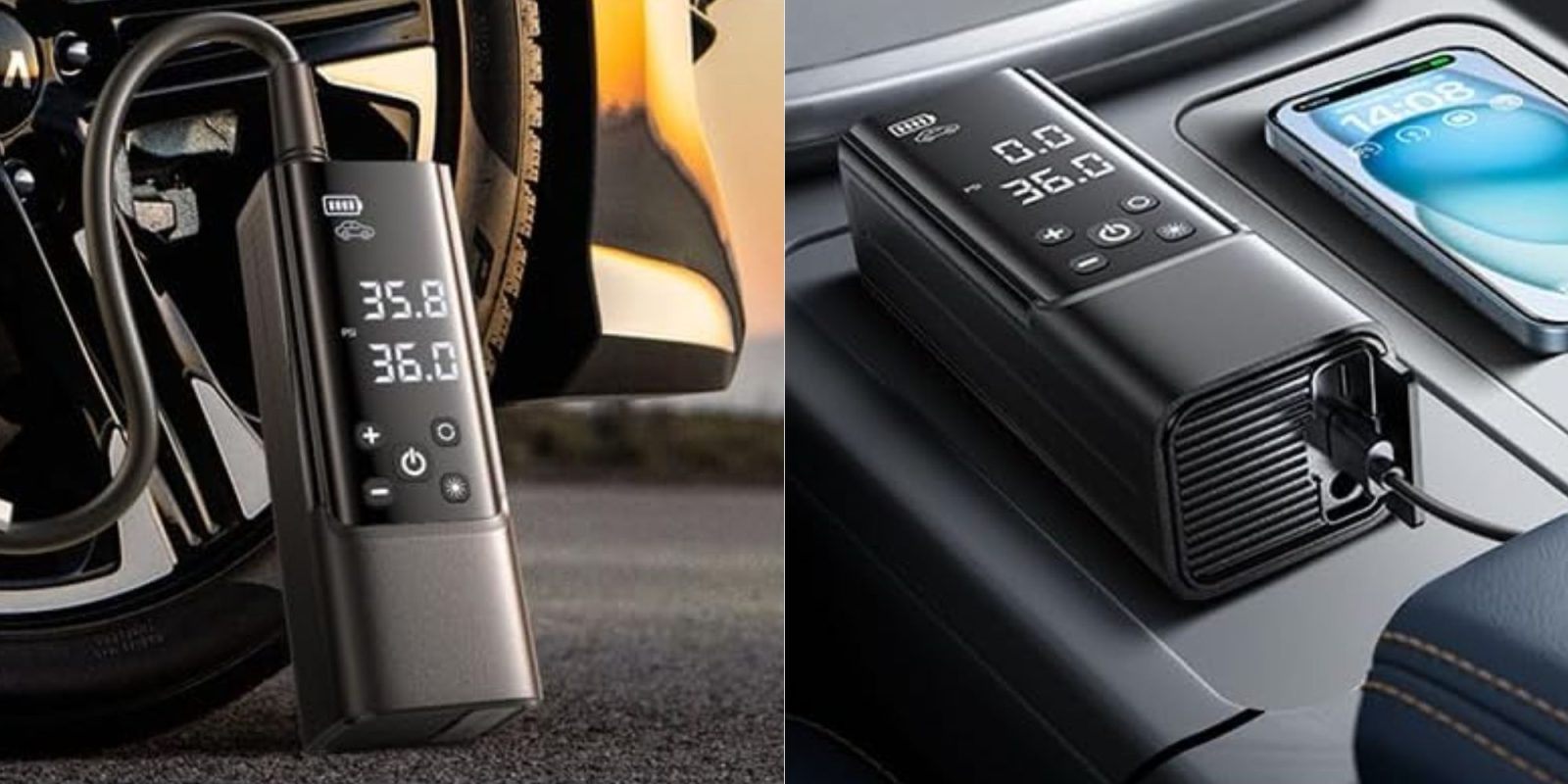 Image showing renders of LISEN's portable tire inflator.