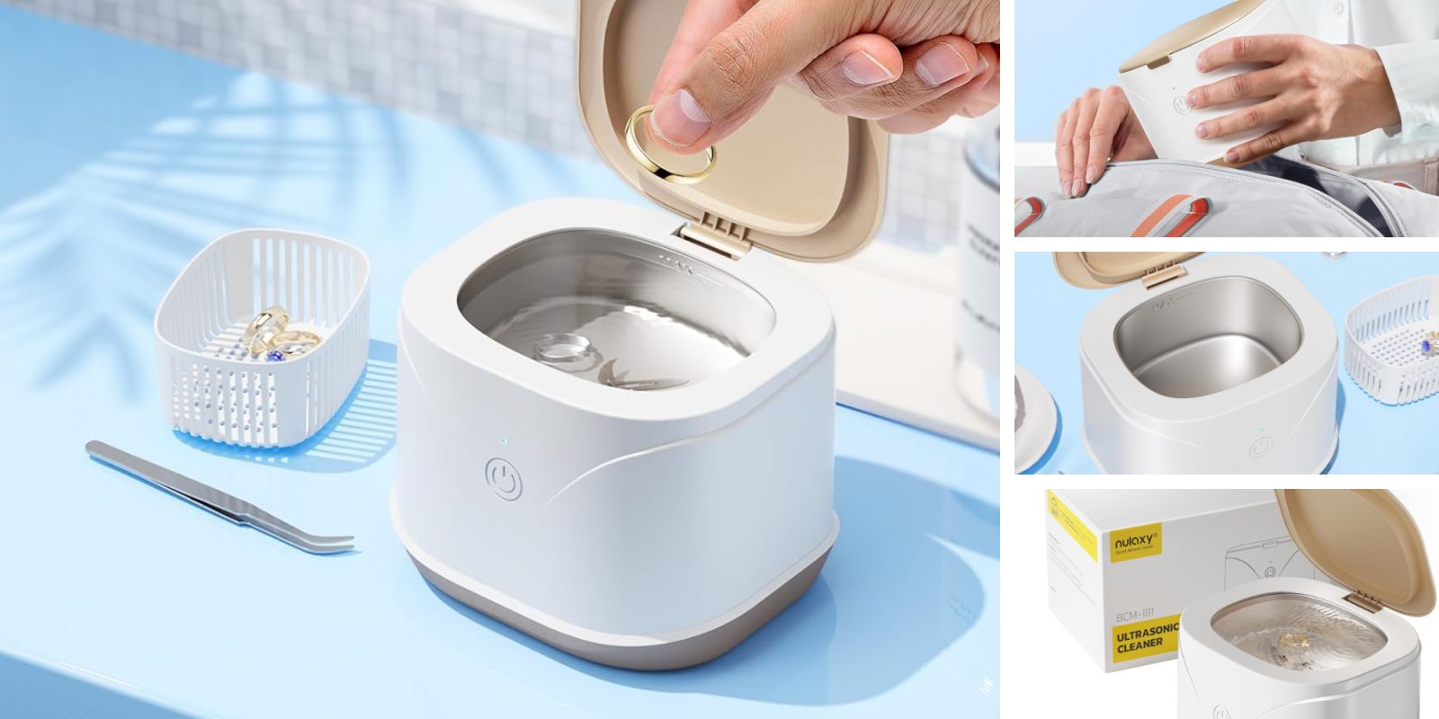 A hand putting a ring into a water tank