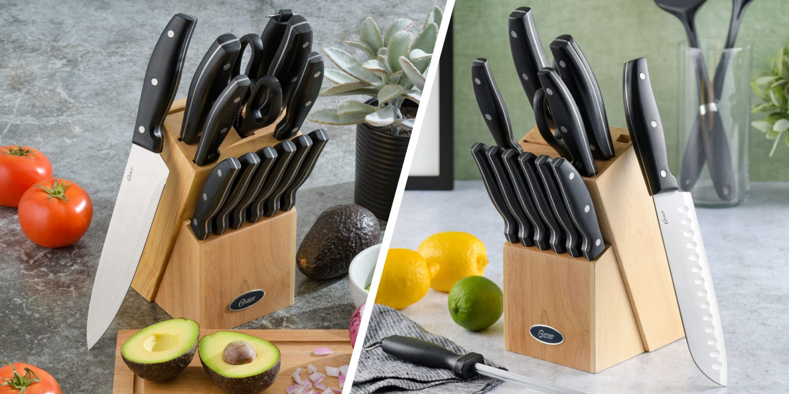 A knife block with a knife in it